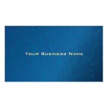 Blue High tech Circuit Board business card