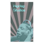 Blue Hip Hop Headphones Business Card Template
