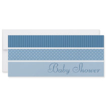 Blue Hip Stripes and Dots Baby Shower Invitations