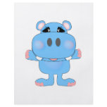 blue hippo cute character flyers