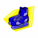Blue hockey skates