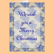 Blue Holiday Christmas Greeting Card Invitation cards