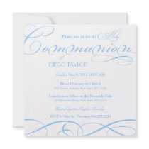 Blue Holy Communion Invite