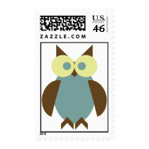 Blue Hoot Owl Stamp
