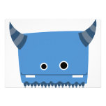 Blue Horned Monster Invitation