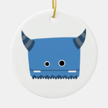 Blue Horned Monster Ornament