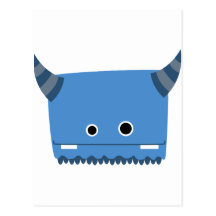 Blue Horned Monster Postcard