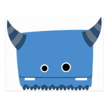 Blue Horned Monster Postcards