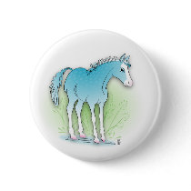 blue horse pinback buttons