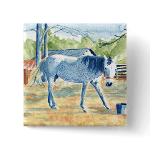 Blue Horse Button