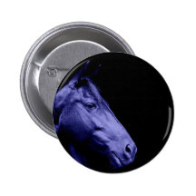 Blue Horse Design Pinback Buttons