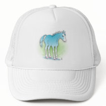 blue horse trucker hat