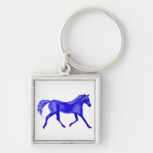 Blue horse keychain