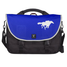 Blue Horse Racing Laptop Messenger Bag