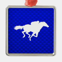 Blue Horse Racing Ornaments