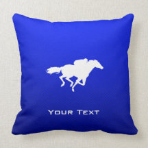 Blue Horse Racing Pillows