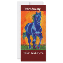 Blue Horse Rack Card Template