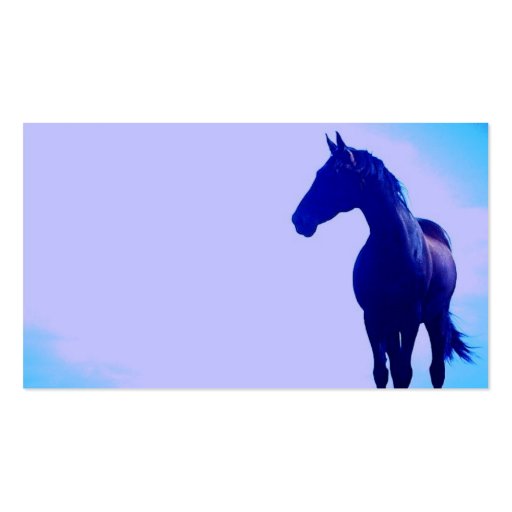Blue Horse Silhouette Business Card (back side)