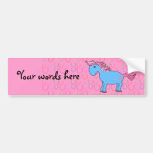 Blue horse with pink hearts bumper sticker