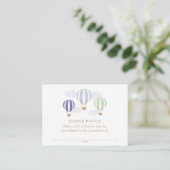 Blue Hot Air Balloons Diaper Raffle Ticket Enclosure Card Zazzle