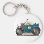 Blue Hot Rod Car Key Chains