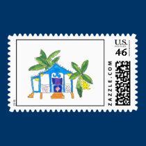 Blue House Custom Postage stamps