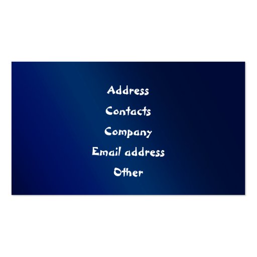 Blue House Repairman Service Business Card (back side)