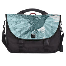 Blue Hummingbird Laptop Messenger Bag