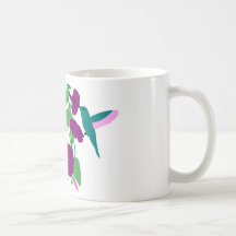 Blue Hummingbirds & Morning Glory Vine Mugs