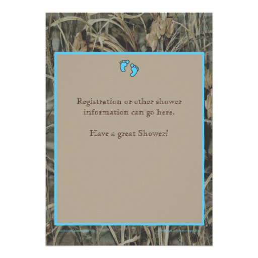 Blue Hunting Camo Baby Shower Invitations Card