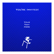 Blue Hurdler Custom Invitation