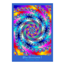 Blue Hurricane I (blue) posters