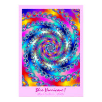Blue Hurricane I (pink) posters