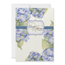 Blue Hydrangea Bracket Floral Formal Wedding Personalized Announcement