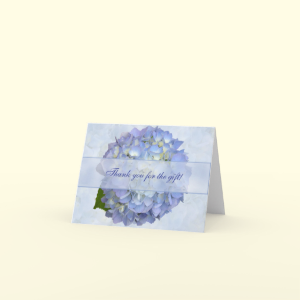 Blue Hydrangea Flower Blank Thank You Gift Card card