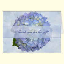 Blue Hydrangea Flower Blank Thank You Gift Card cards