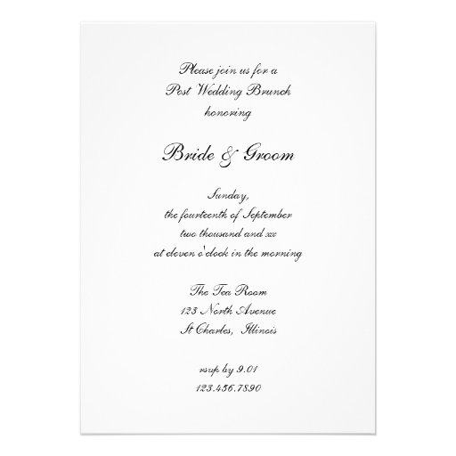 Blue Hydrangea Flower Post Wedding Brunch Invite