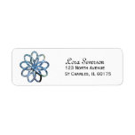 Blue Hydrangea Flower Return Address Label