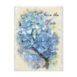 Blue Hydrangea Flower Save the Date Announcement Postcard