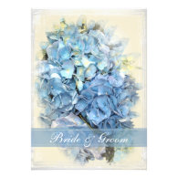 Blue Hydrangea Flower Wedding Invitation