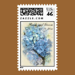 Blue Hydrangea Flower Wedding Postage Stamp