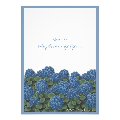 Blue Hydrangea Flowers Bridal Shower Invitation