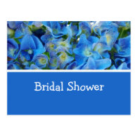 blue hydrangea flowers bridal shower invitation. post card