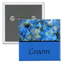 blue hydrangea flowers button