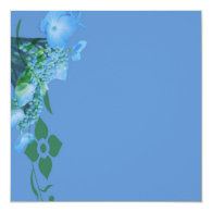 blue hydrangea flowers in blue background personalized invitations