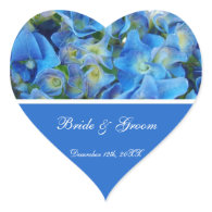 blue hydrangea flowers thank you heart sticker