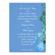 blue hydrangea flowers wedding invitation custom invite