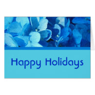 blue hydrangea Happy holidays Cards