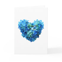 Blue Hydrangea Heart Greeting Cards