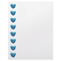 Blue Hydrangea Heart Letterhead Template